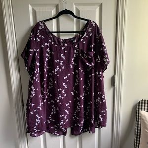 EUC Torrid ABBEY - PURPLE GEORGETTE BUTTON BACK BLOUSE